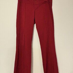 Hot Kiss Red Flare Trousers Y2K Low Rise Wide Leg Pants